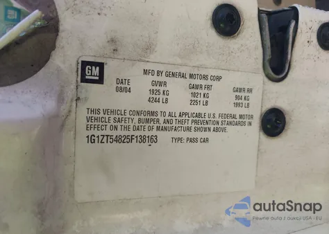 2005 Chevrolet Malibu Ls из США, поврежденный, VIN 1G1ZT54825F138163